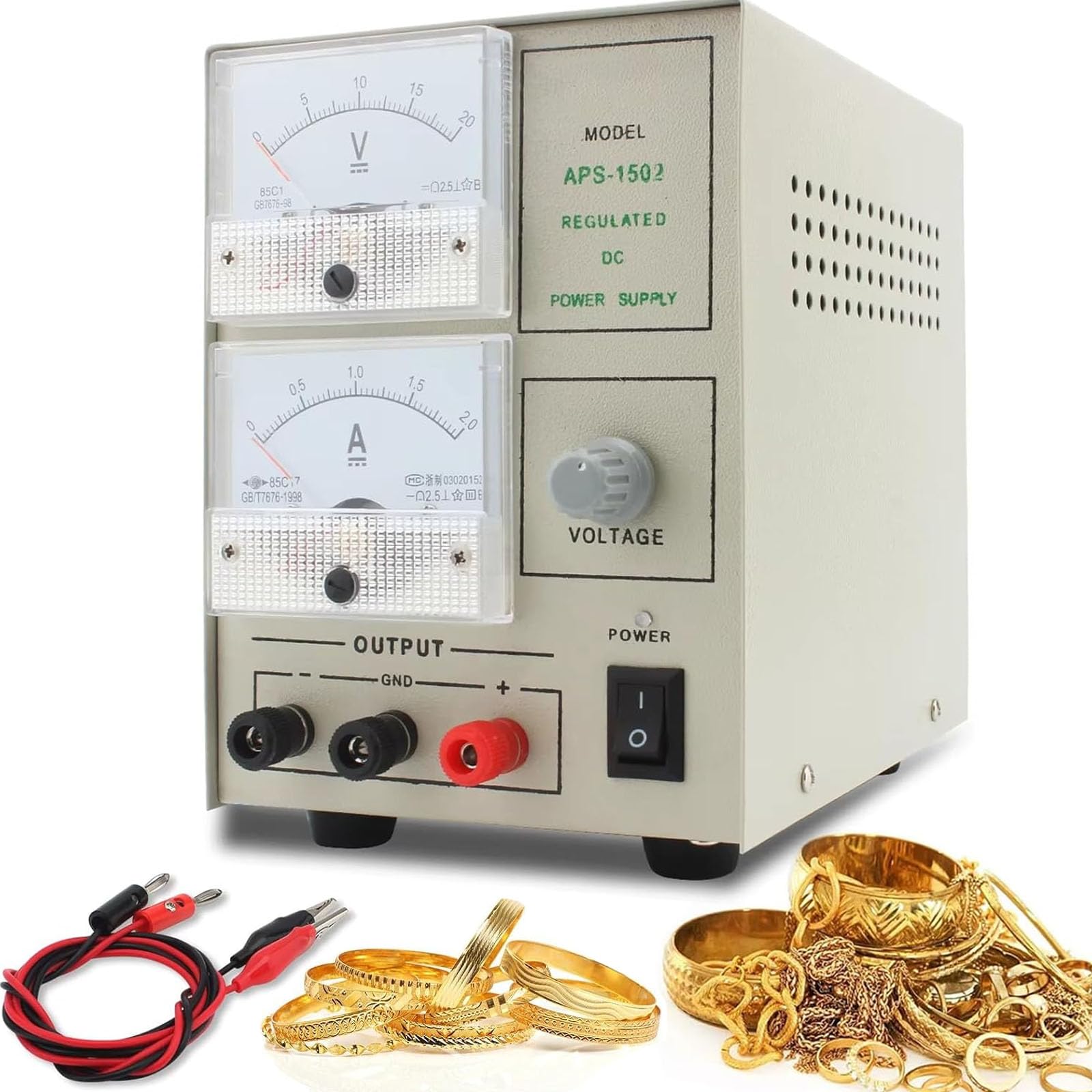 Máquina de chapado de oro de plata portátil, Kit de chapado de oro de plata de joyería 2A con alambre conductor, Máquina de chapado de joyería del kit de chapado de rodio Herramientas de Oro