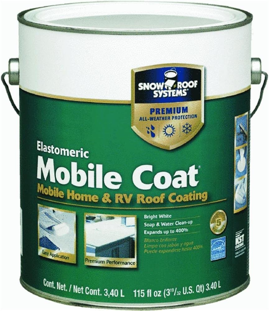 Snow Roof Mc-1 Mobile Coat Reflective Elastomeric Roof Coating, White