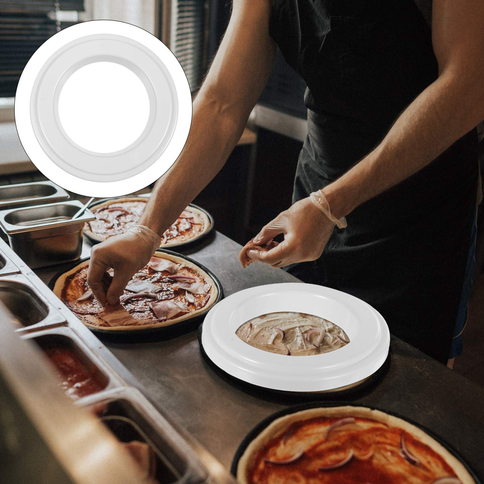 1pc Pizza Serving Ring Diy Pizza Saucing Ring Diy Pizza Ring Pizza Stuffing Ring Pizza Pan Practical Pizza Saucing Ring Baking Supply Pizza Baking Tool Kitchen Bakeware