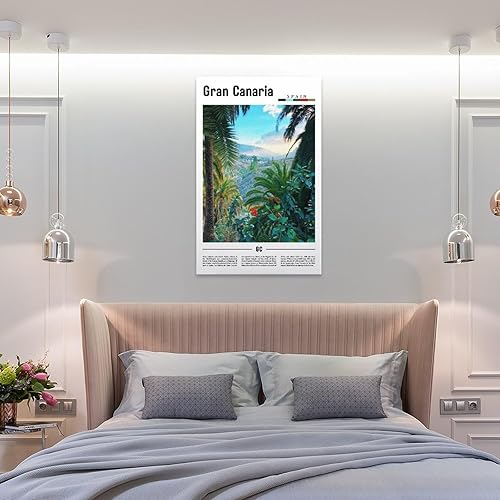 Miniatura 5 de Spain City Scenery Travel Poster Gran Canaria Landscape Nature Art Wall Decoration Poster Family Bar Restaurant Garage Cafe Art Sign Gift Unframe