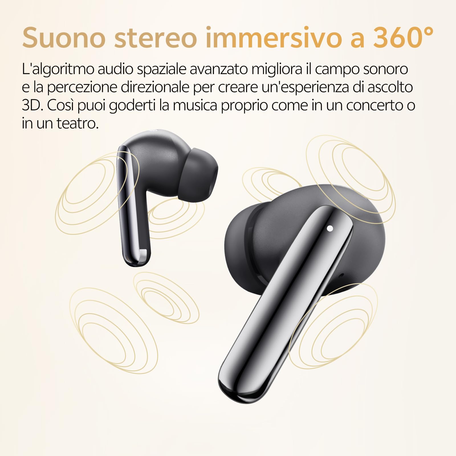 QCY MeloBuds Pro Cuffie Bluetooth Auricolari Wireless con Cancellazione del Rumore Adattiva, LDAC Hi-Res Audio Bluetooth 5.3 Connessione Multipunto, 34 ore di riproduzione, Vestibilità Comoda