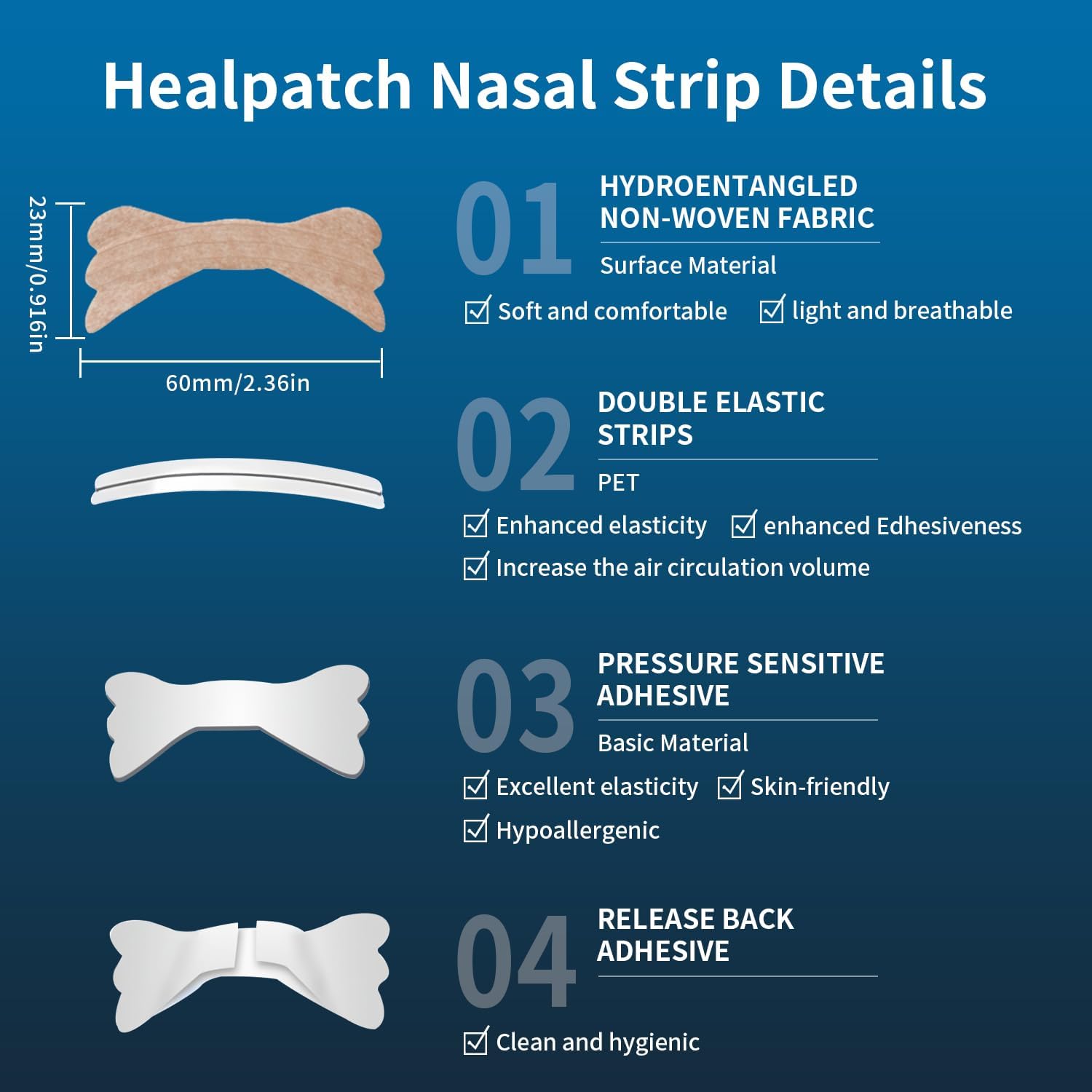 120Ct Nasal Strips for Snoring & Breathing Relief | Nose Tape for Nasal Congestion Relief | Effective Nose Strips to Open Airway, Improve Sleep & Anti Snoring (120 Packs) - Image 4