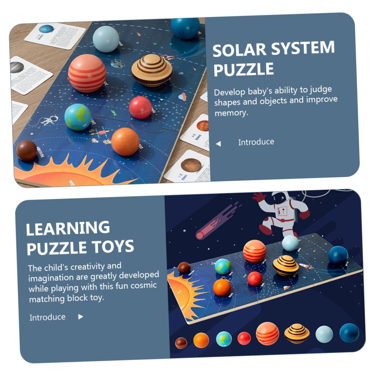 Mikinona Puzzle per Riconoscimento Colori e Sviluppo Creatività in Legno Pianeti Solari Gioco Educativo per Bambini per Apprendimento Precoce