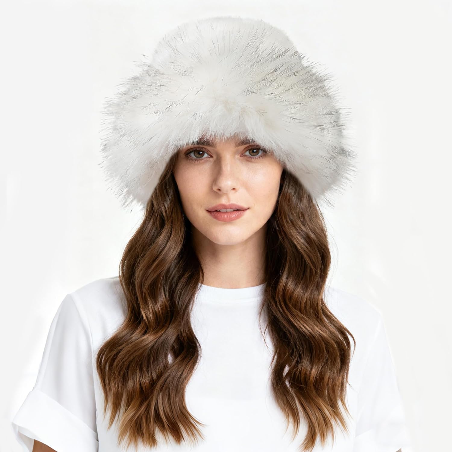 Winter Bucket Hat for Women Girls Fluffy Faux Fur Fisherman Plush Warm Hats Cute Fuzzy Bucket Hat - Image 2