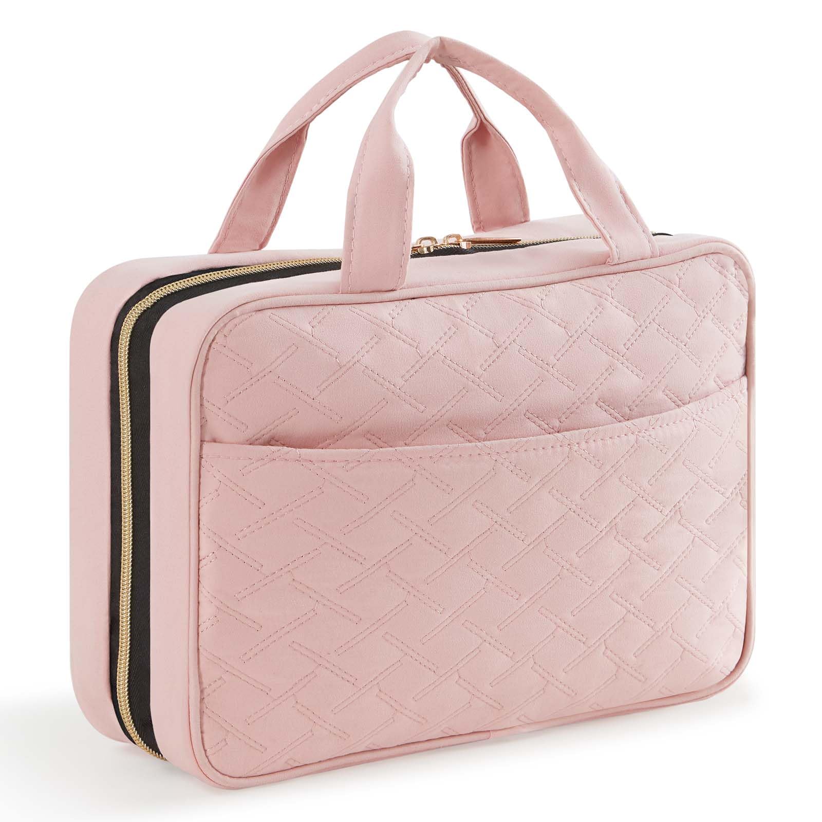 Lifewit Reise Kulturbeutel Damen, große Reise Kosmetiktasche Kulturtasche zum Aufhängen Organizer für Frauen, transparente Schminktasche mit hängendem Haken für Behälter, Medium, Rosa