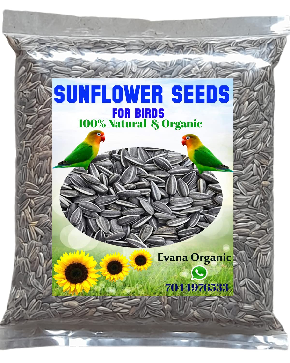 Evana Organic Premium Sunflower Dry and Clean Seeds for Birds | for All Life Stages, Bird Food for Cockatoo, Grey Parrot, Parrots, Macaw, and Exotic Birds 400 Grams (B0BZLSYDSG) Amazon Price History, Amazon Price Tracker