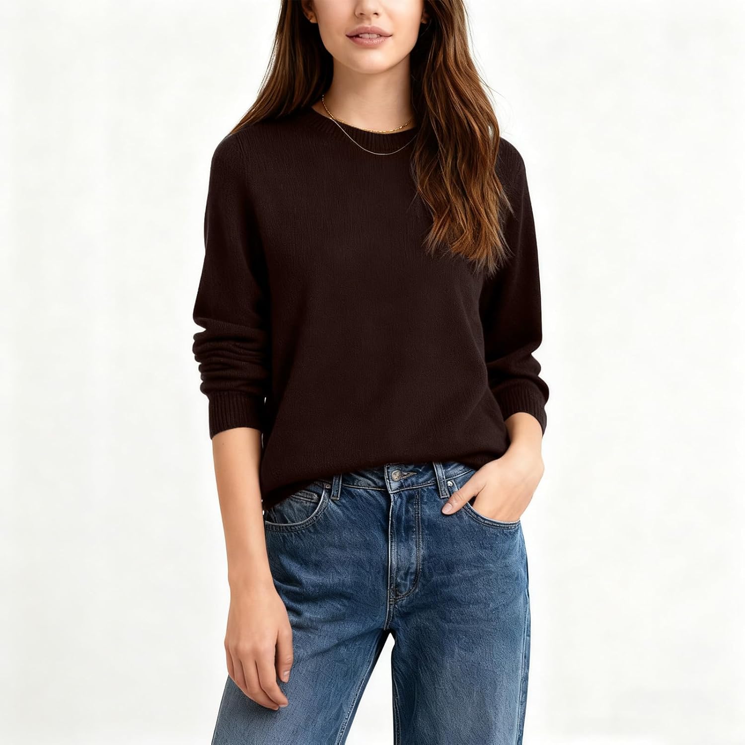 SANGTREE Women's Crewneck Wool Pullover Sweater Soft Classic Casual Long Sleeve Tops for Everyday Wear - Image 7
