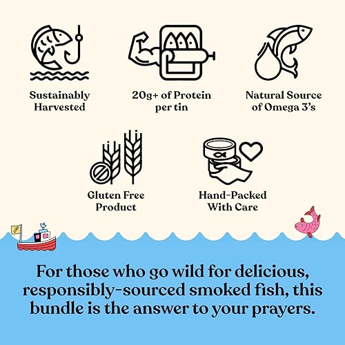 Miniatura 3 de Fishwife Trucha arcoíris ahumada, paquete de 3 (3.7 onzas)  Mariscos sostenibles con certificación ASC, sin gluten, omega-3  Embalado a mano en