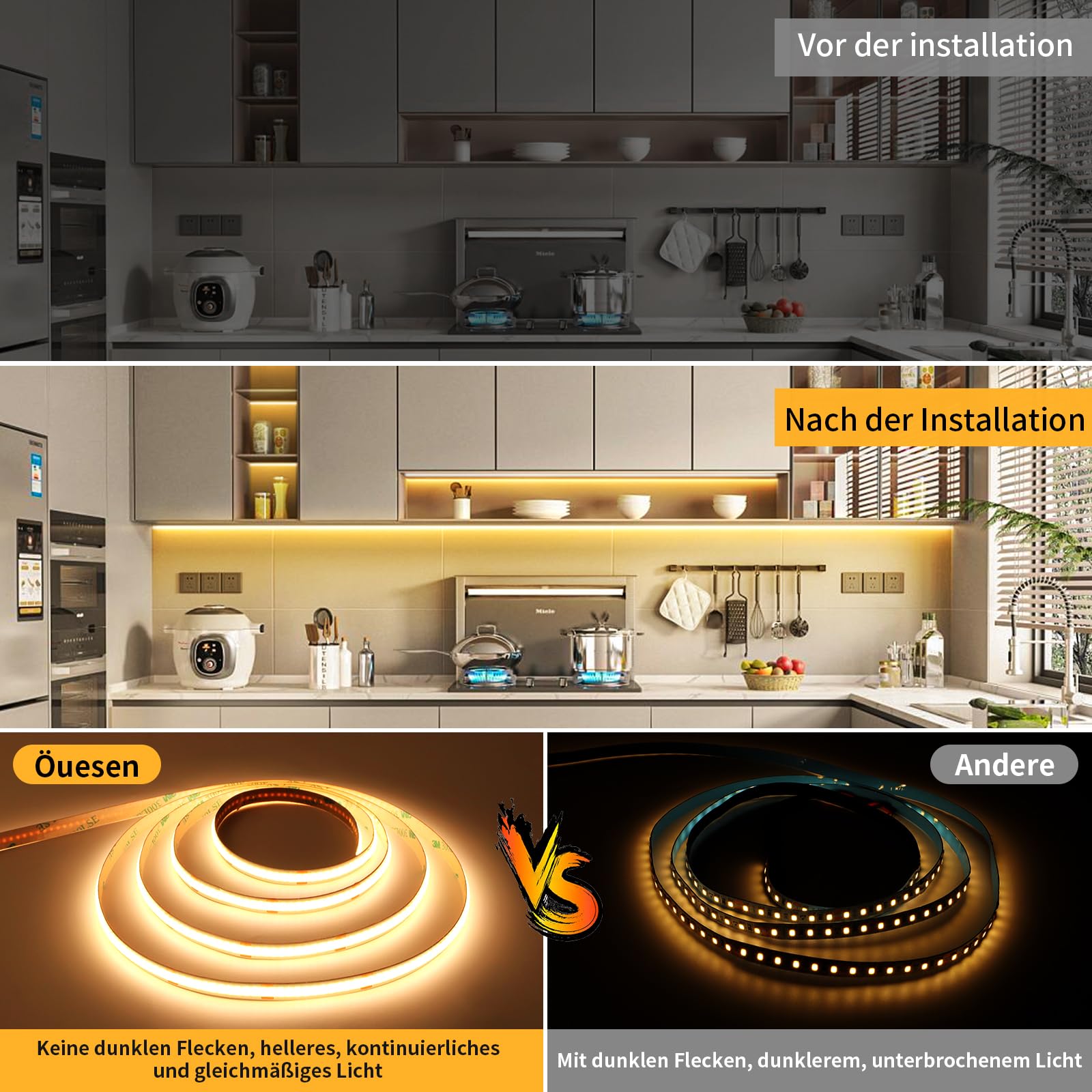 COB LED strip 24V warm wit 2700K 10m, egaal en sfeervol licht met hoge CRI>90, 312 LEDs/m, flexibel knipbaar & dimbaar, ideaal voor binnenverlichting en decoratie (zonder voeding & controller COB LED strip 24V warm wit 2700K 10m, egaal en sfeervol licht met hoge CRI>90, 312 LEDs/m, flexibel knipbaar & dimbaar, ideaal voor binnenverlichting en decoratie (zonder voeding & controller