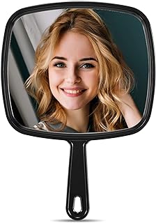 Hand Mirror, Extra Large Barber Hairdressing Handheld Mirror with Handle...