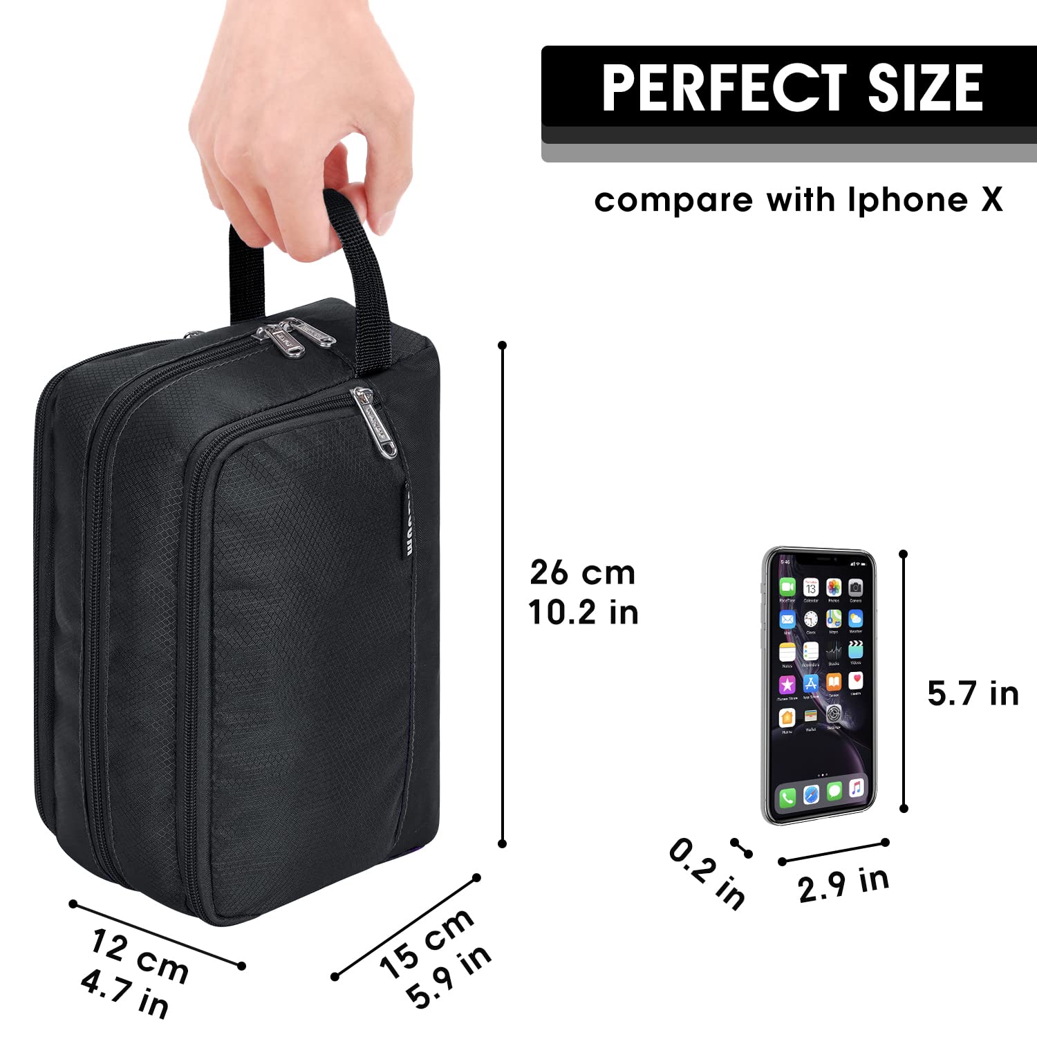 WANDF Astuccio da toilette da uomo da viaggio, borsa da bagno, accessori da viaggio, astuccio per trucco, da donna, organizzatori di servizi igienici