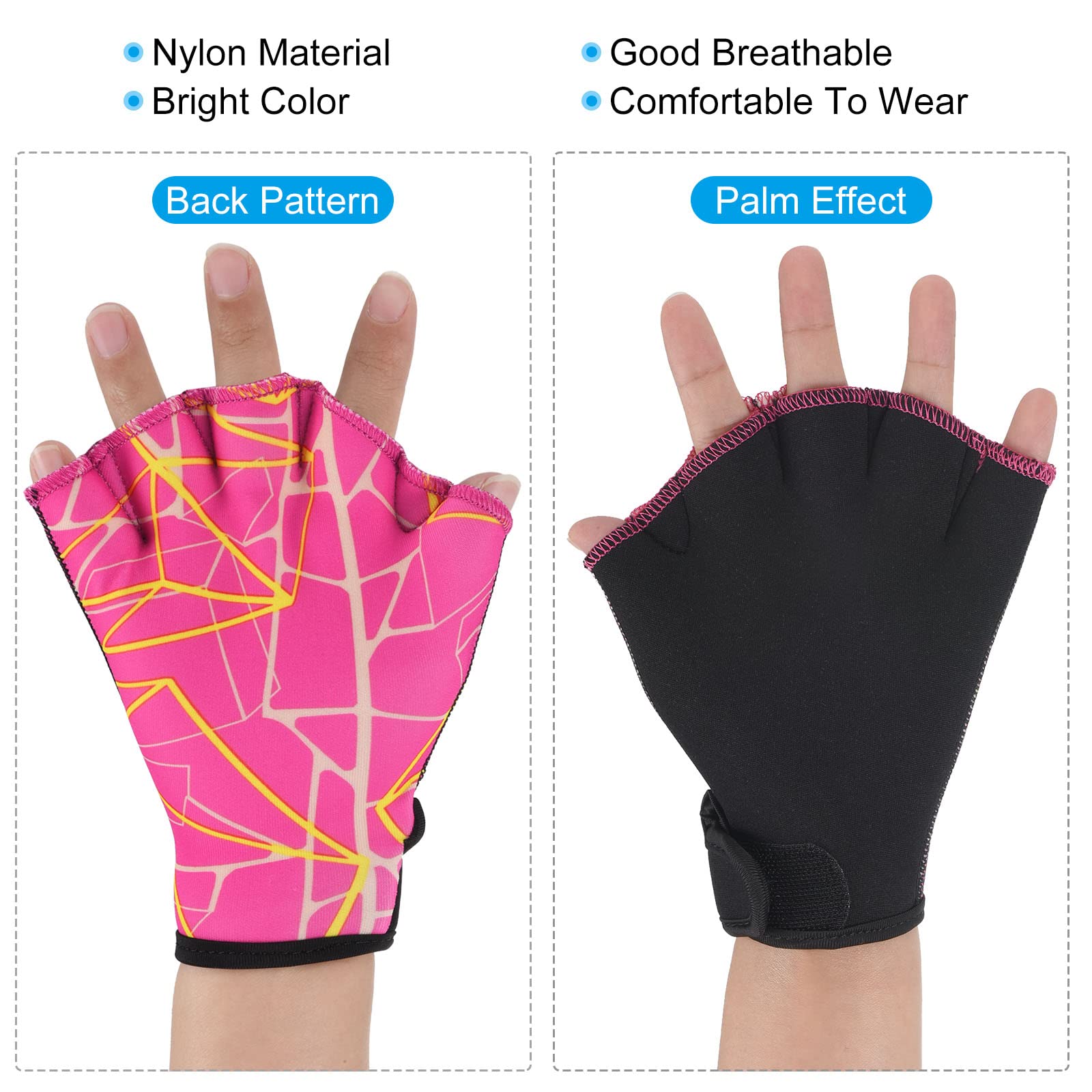 PATIKIL Gants De Natation Palmés Imprimés – Accessoire Entraînement Piscine, Surf, Plongée (Vert Clair)