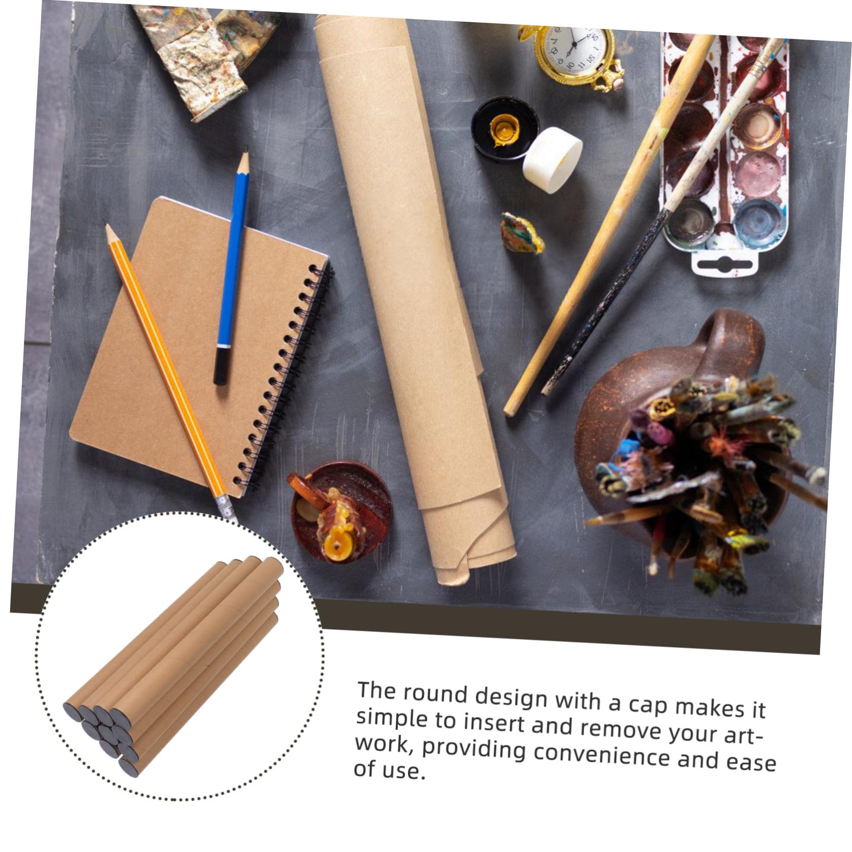 Cabilock 10pièces Tubes Expédition Carton Kraft avec Bouchons pour Envoi de Plans et Œuvres Art