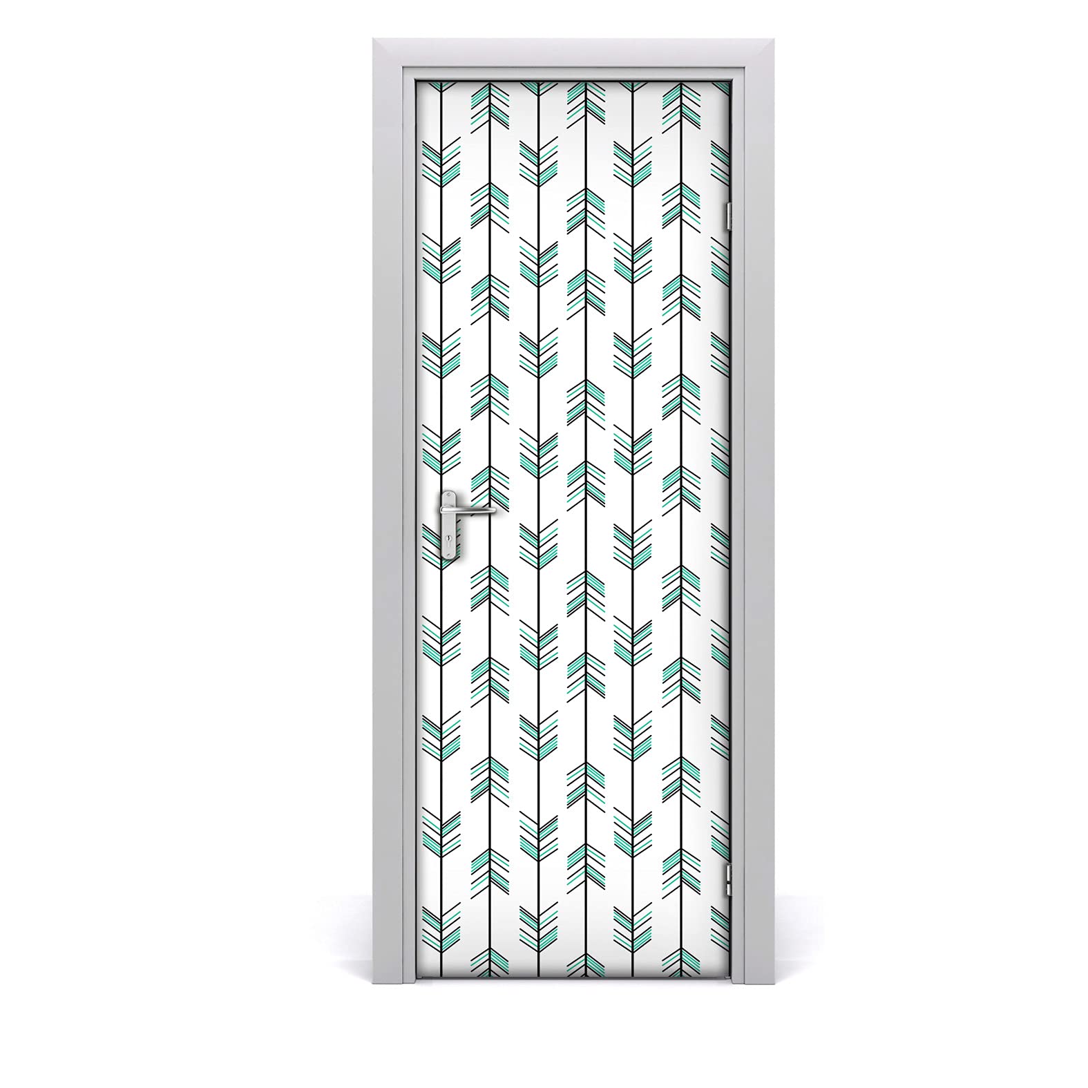 Décoration de porte d'entrée moderne 85x200cm - Habillage mural salon et bureau motif flèches