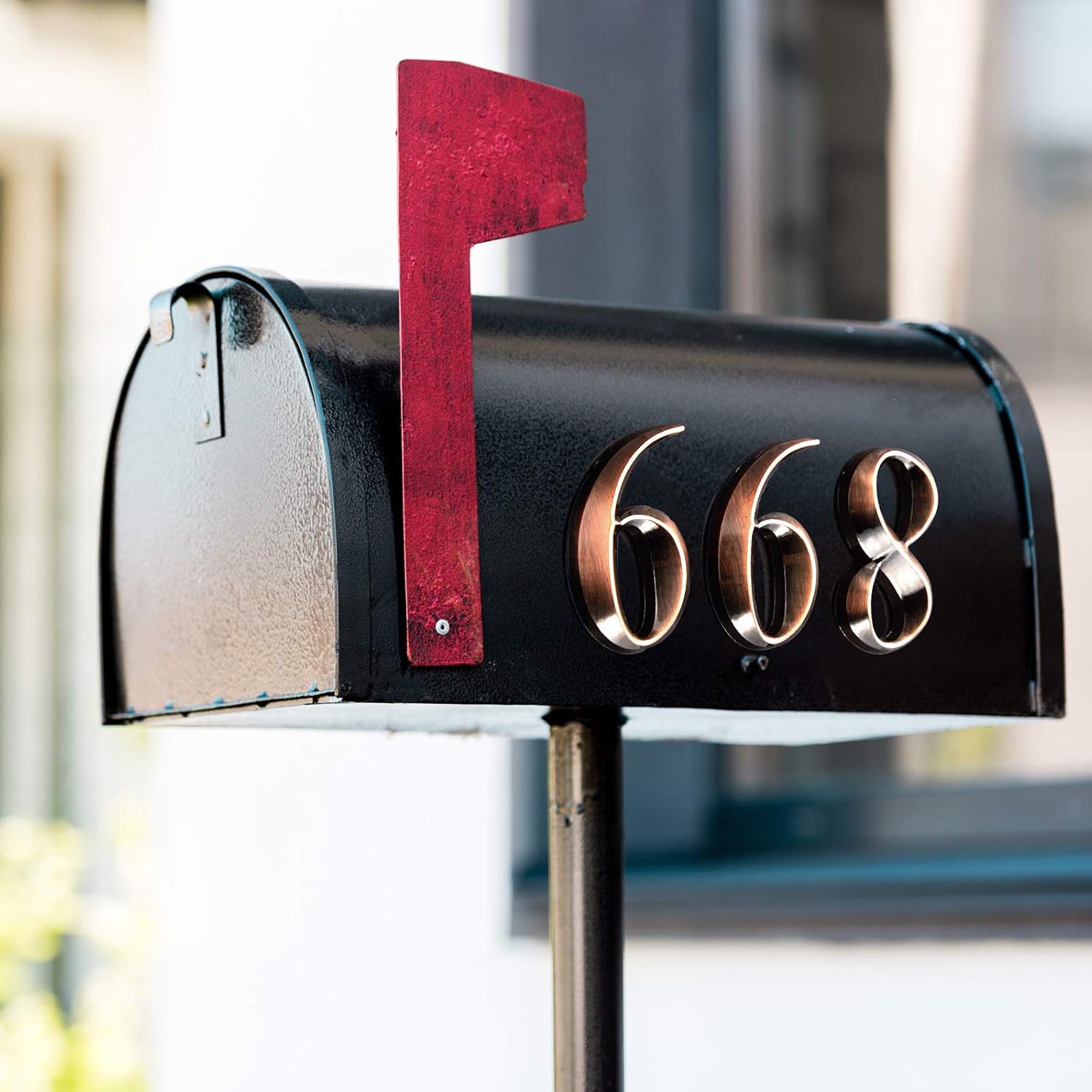 Jetec 20 Pieces 3D Mailbox Numbers 0-9 Self Adhesive 2 Inch Address Numbers Stickers Door House Style Street Mailbox Sign for Apartment Home and Office(Bronze,20 Pieces)