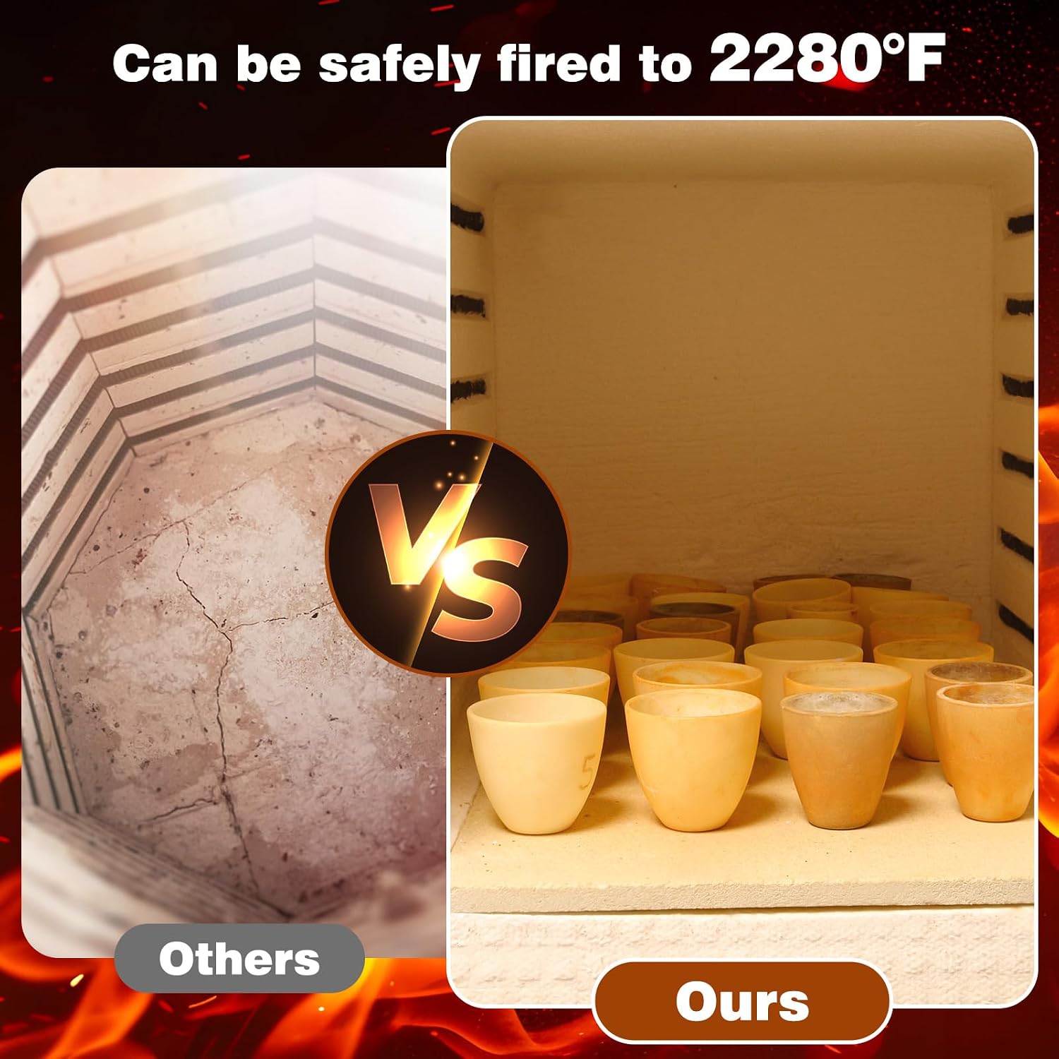 Verdanzia 2 Pack 7" X 7" Square Kiln Shelf, Fires Up to 2280°F for Glass Fusing and Ceramics, 0.5" Thickness Use in Most Kiln