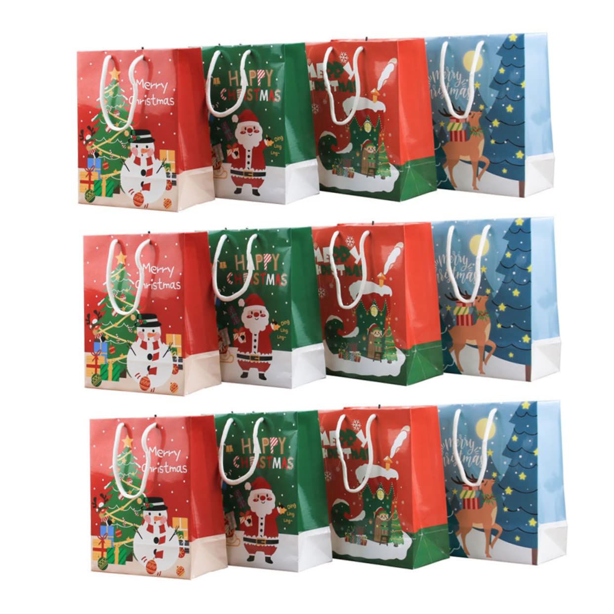 ULTECHNOVO 48stücke Weihnachtsgeschenktüten Robuste Papierbeutel Für Süßigkeiten Kekse Und Snacks Für Weihnachtsfeiern Und Dekoration Tragbar Und Leicht Für