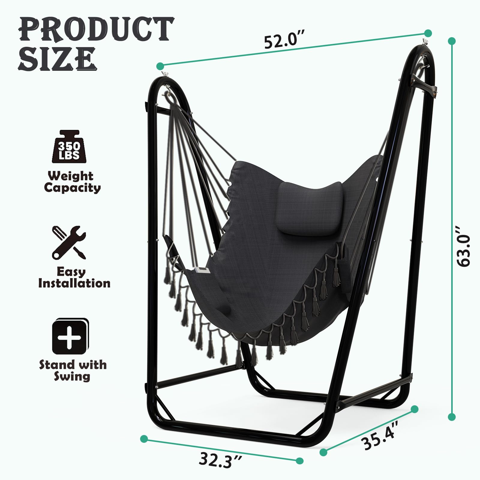 Amazon.com: Unique U-Shaped Hammock Chair with Stand,Sturdy