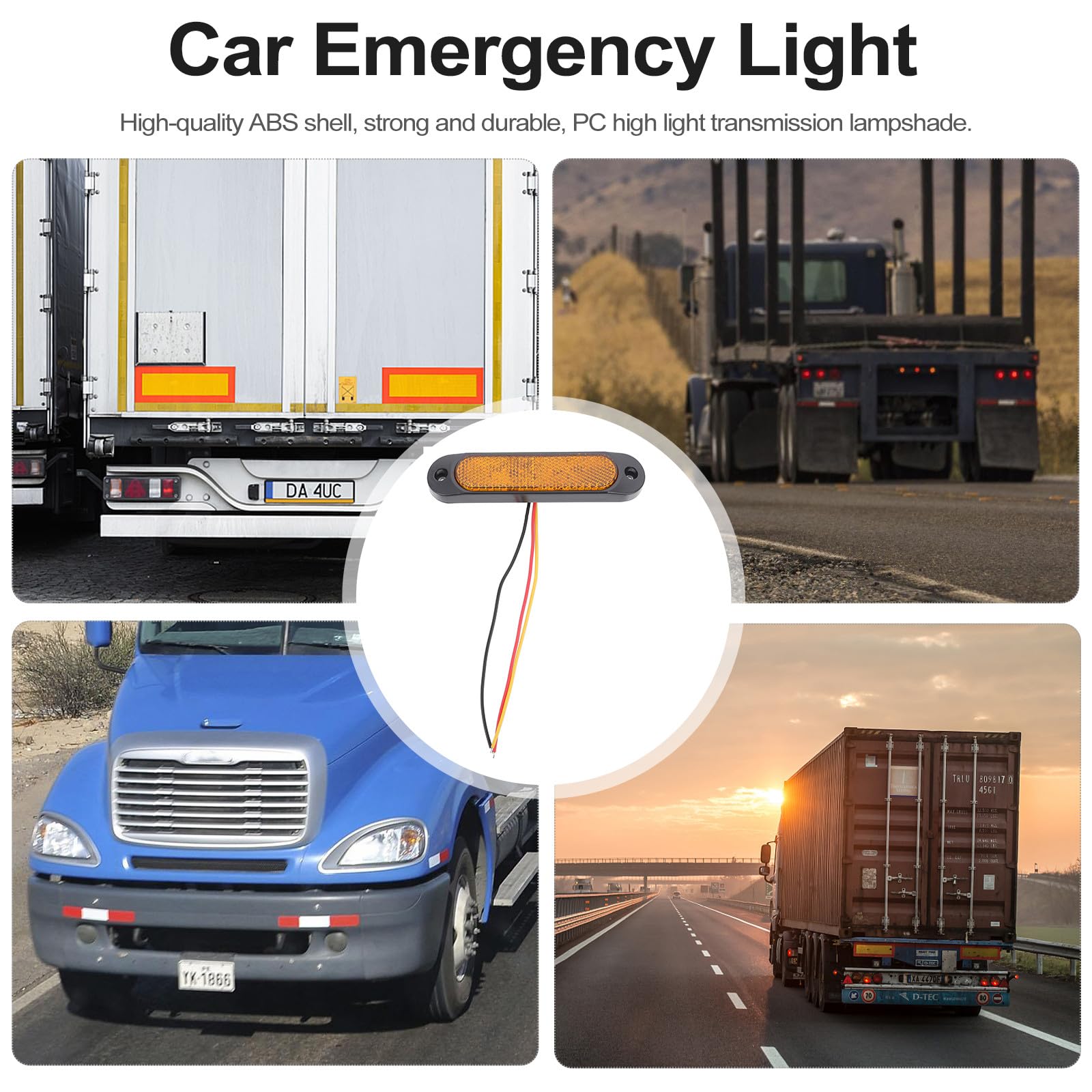 4 Luces Laterales LED para Camión y Remolque 27 LED 12v-30v Luz de Freno y Señalización Amarilla para Emergencia y Seguridad Vial
