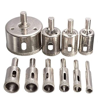 AKY 10pcs/lot 6/8/10/12/14/16/18/20/25 Diamond Coated Drill Bit Tile Marble Glass Ceramic Hole Saw Drilling Bits For Power Tool