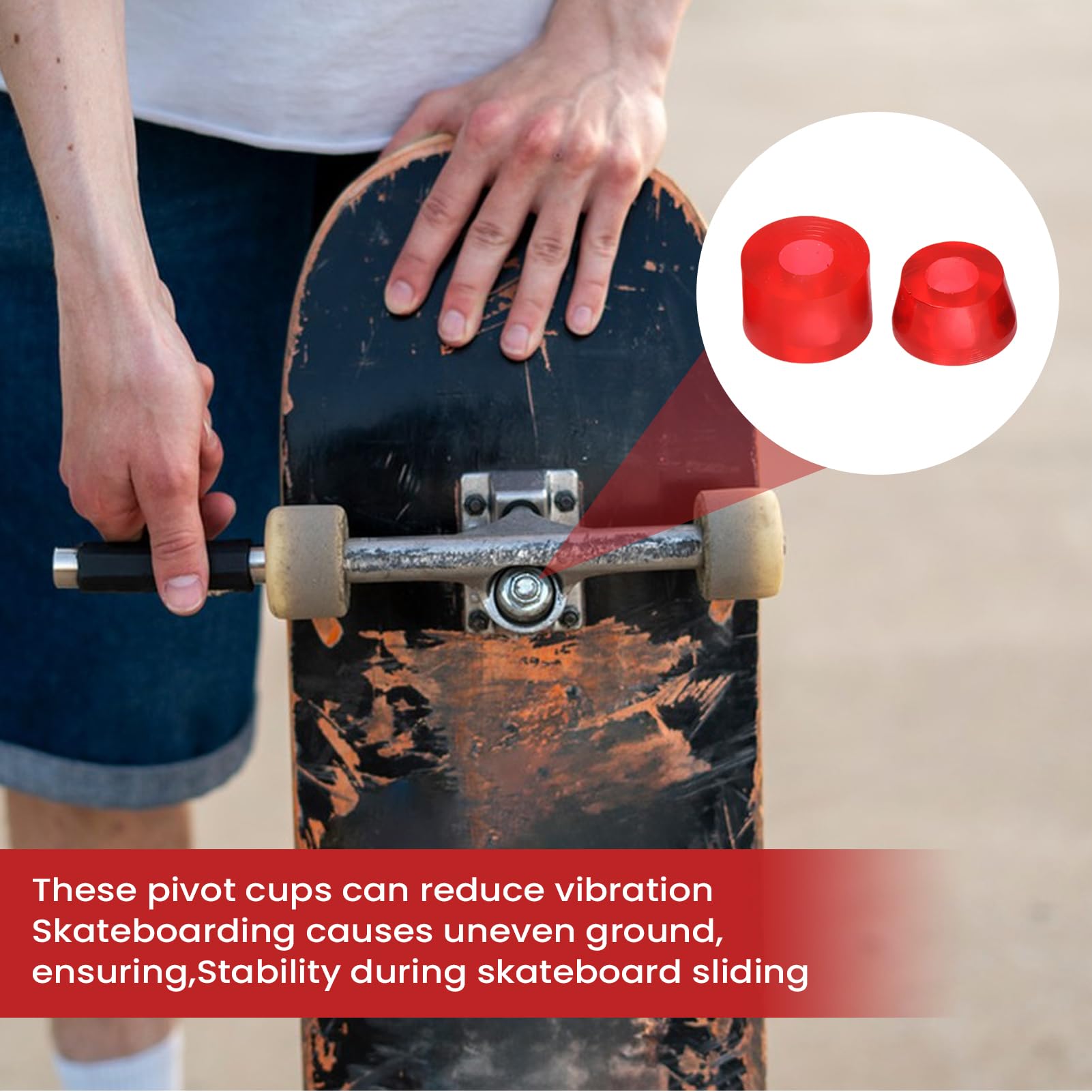 Piezas de Skateboard con Copas Pivote y Bujes de Soporte para Cruiser, Training, Competition