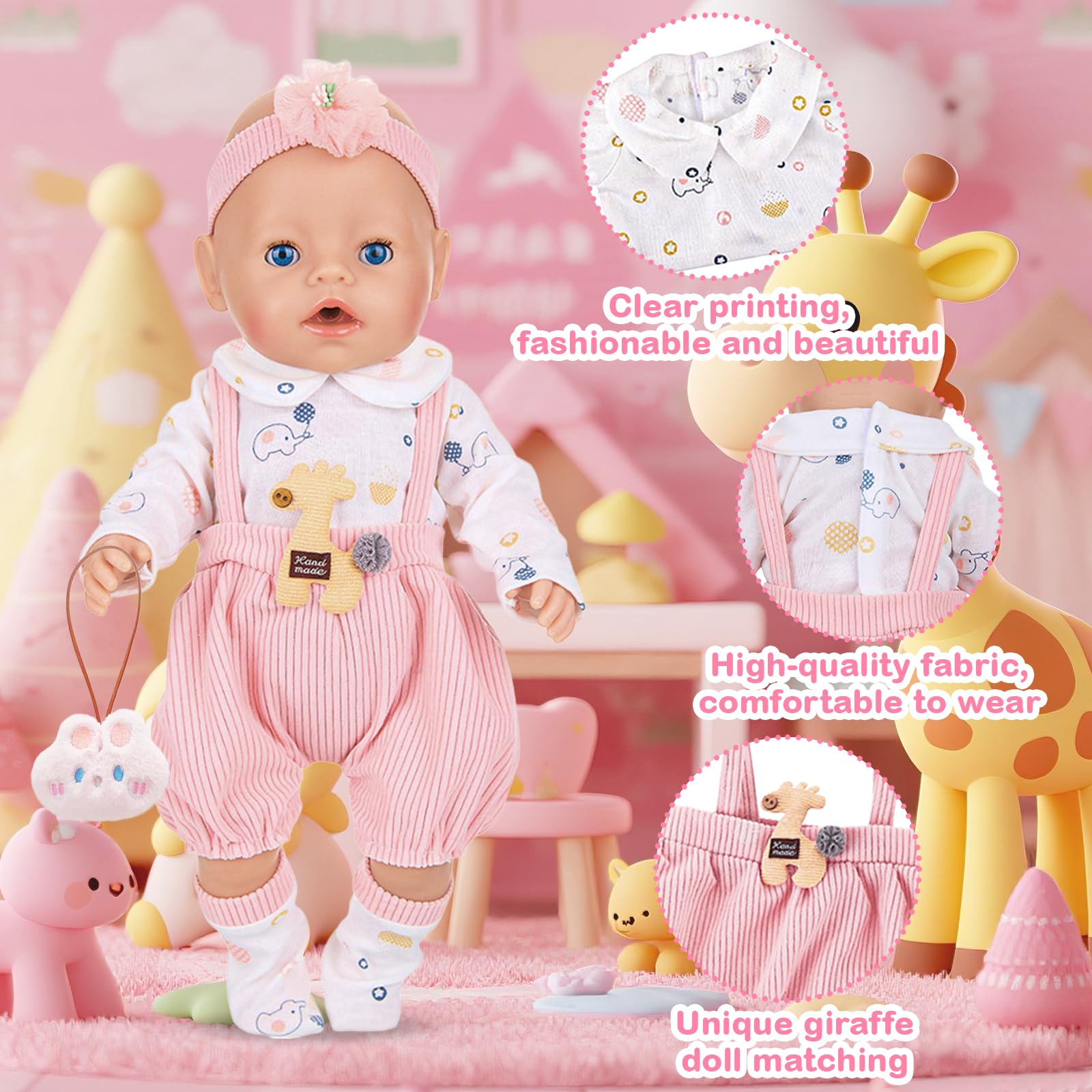 6-packs Baby Doll Clothes for 16-18 Inch Dolls - Image 3