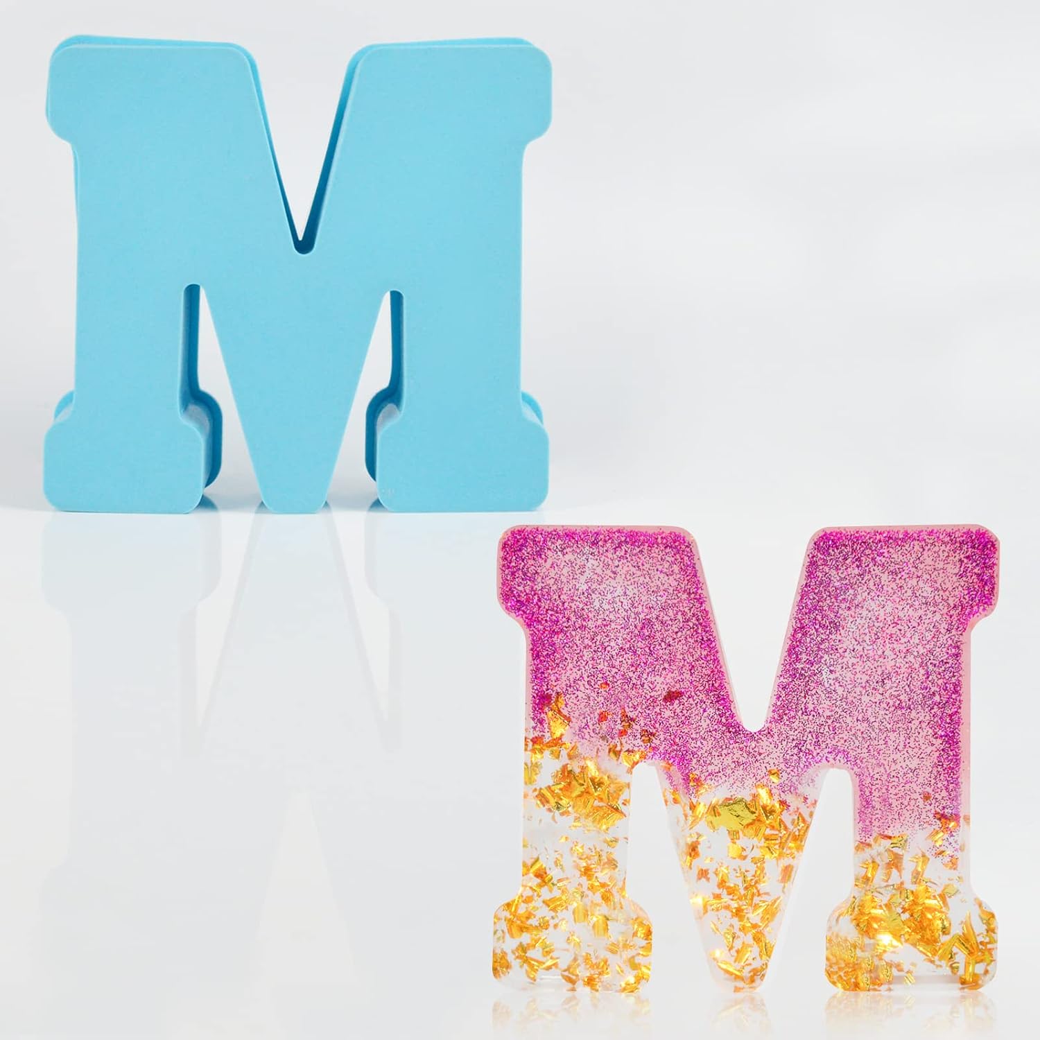 Large Letter Molds for Resin, 6 Inch 3D Silicone M Capital Alphabet Epoxy Resin Molds, A to Z Big Resin Letter Molds for Making Letters, Extra Giant Molds, Home Party Decoration, Art Craft Ornaments.
