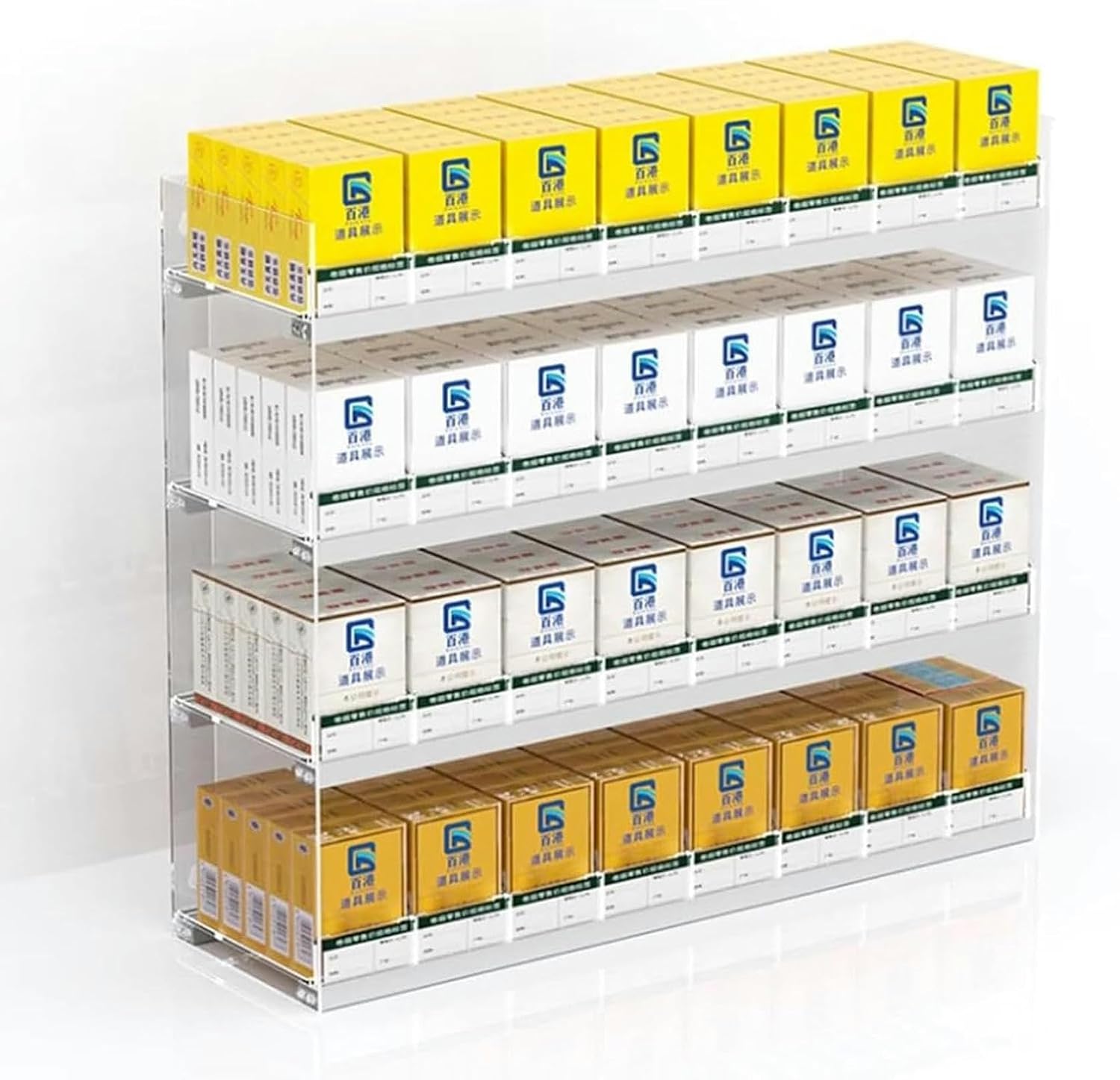 Cigarette Display Rack Shelf, Wall Mounted Cigarette Rack, Acrylic Display Case, Transparent Pushers Portable Display Rack, Auto Cigarette Pusher Cigarette Display Holder