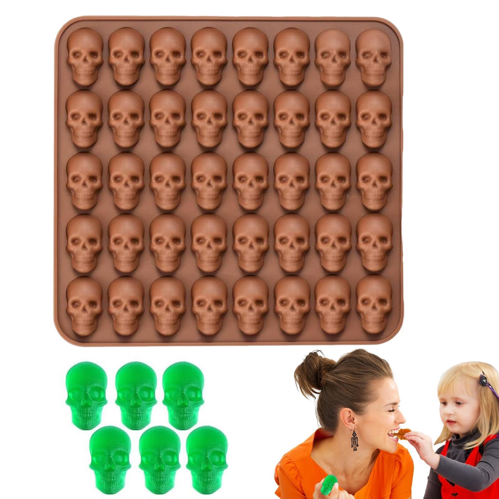 a Forma di Teschio da Forno Silicone Riutilizzabile Antiaderente Fai da Te | Forme artigianali in silicone per Caramelle Biscotti Torta Decorazione Snack per Cani Pasticceria