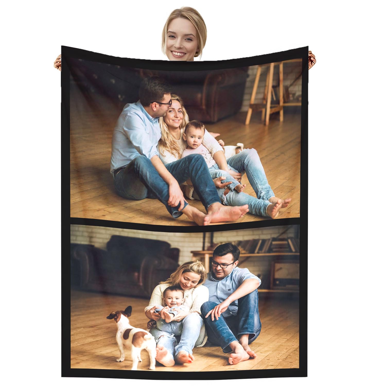 Dmkjdzsw personalised blanket，custom blanket， Soft Cosy Custom Blanket for Adults Kids，Personalised Gifts for Mum, Dad, Boyfriend-B-180 * 230CM