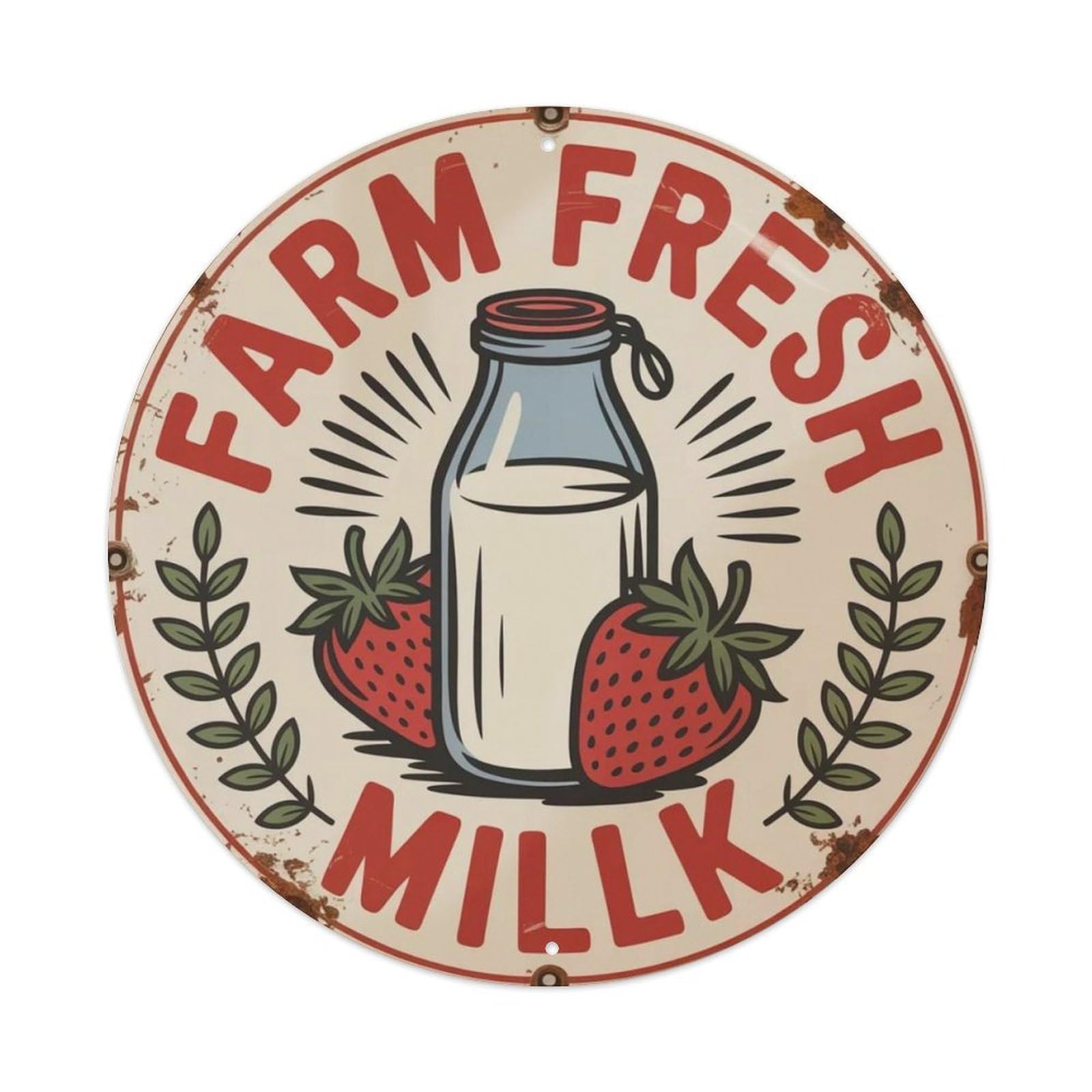 Farm Fresh Milk Farmhouse Metal Tin Sign Plaque
