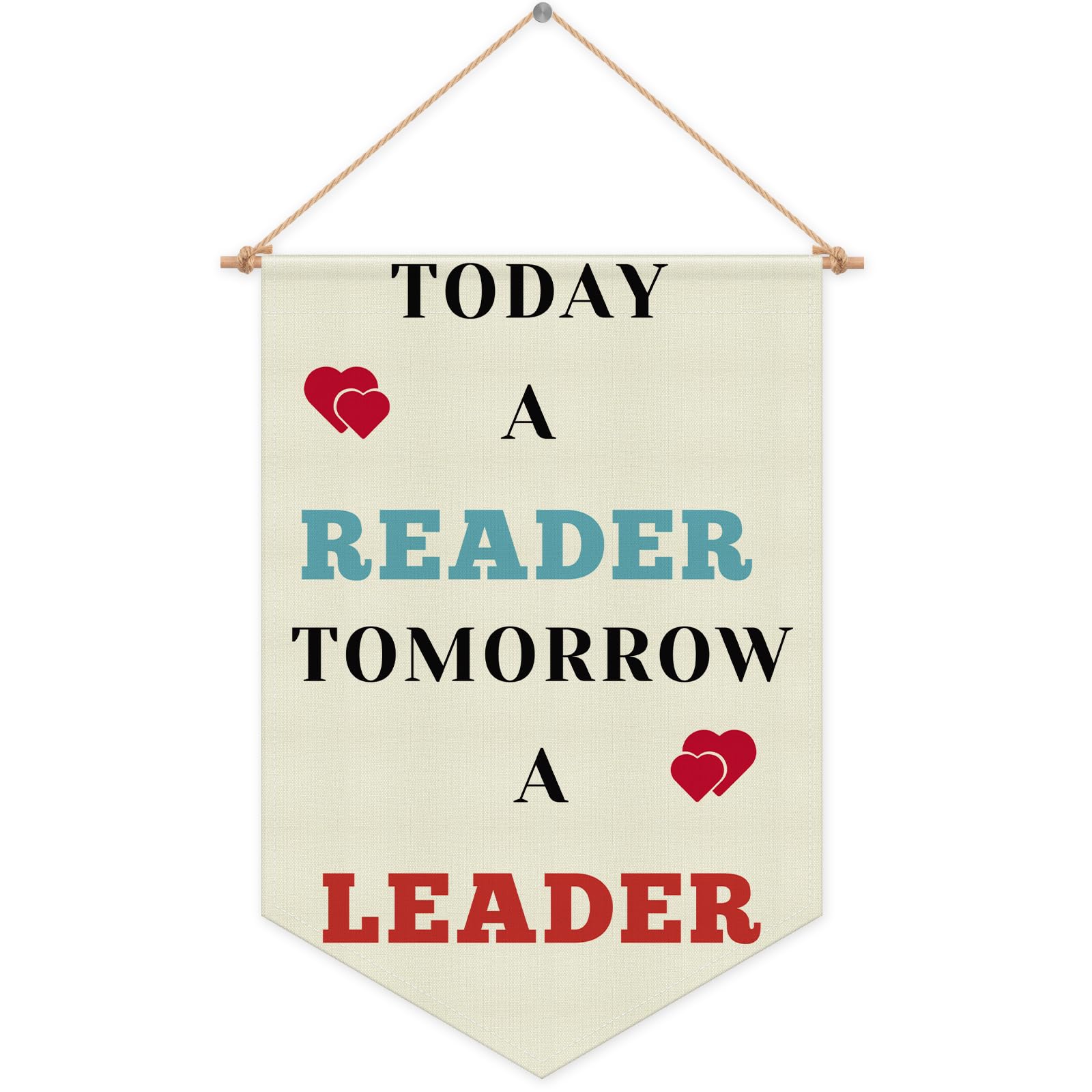 Reading Gifts for Kids Book Lovers Hanging Pennant Flag Banner Gifts for Nursery Bedroom Playroom Front Door Game Room Boy Girl Teen Reading Corner Decor Christmas Birthday Gift Cotton Linen