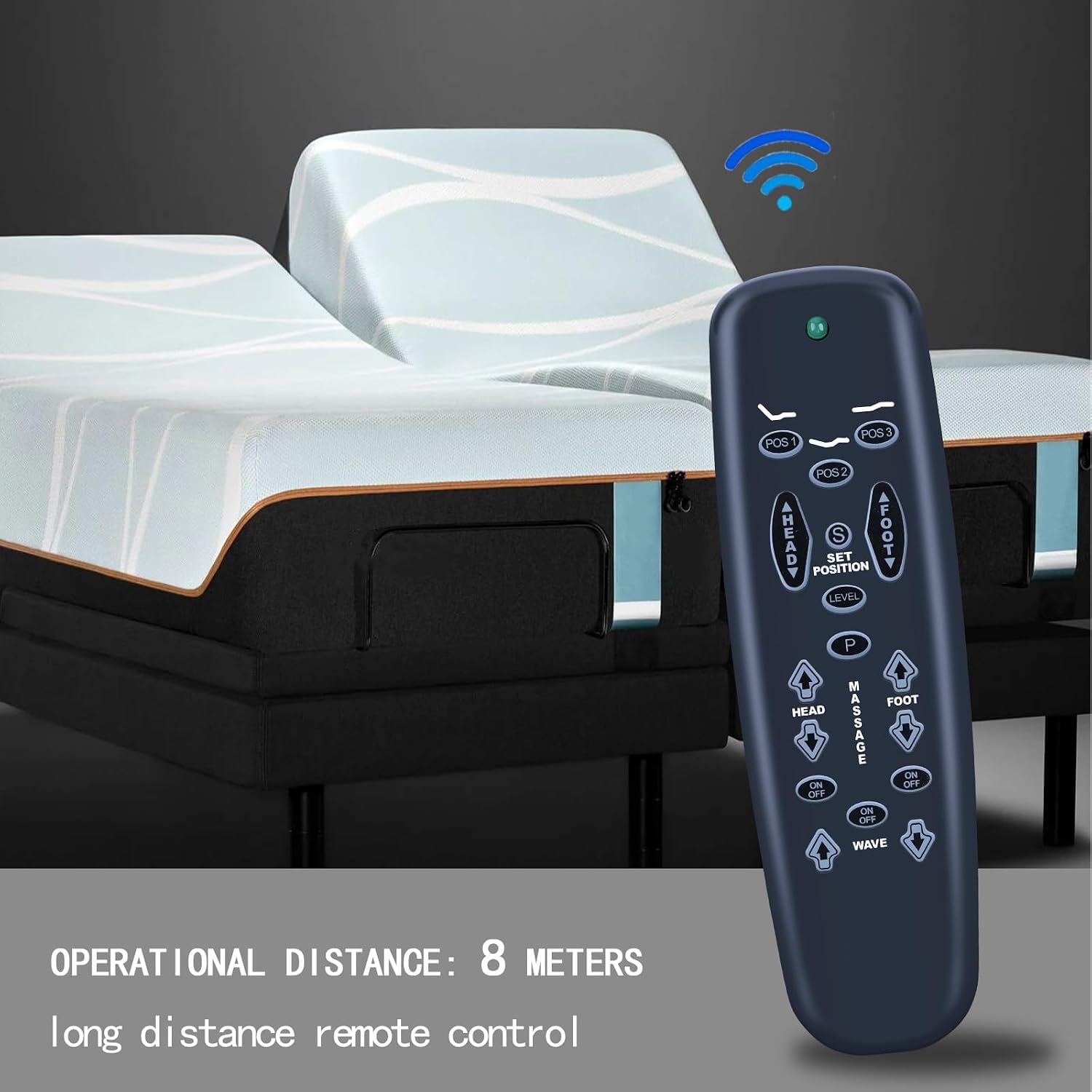 Adjustable Bed Replacement Backlit Remote Control for Leggett and Platt Basis C3, for Lifestyles S-Cape E95 Adjustable Bed (Black)