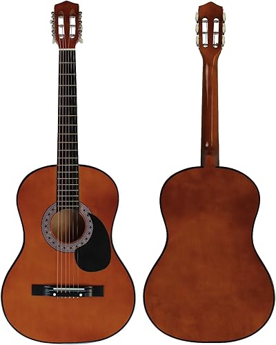 Miniatura 2 de Kit de guitarra acústica YMC para principiantes y estudiantes de 38 pulgadas con una funda una correa 9 púas de grosor 3 2 protectores de púas un