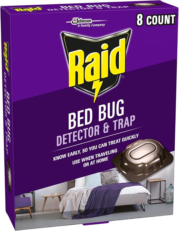 Raid Bed Bug Detector Trap, Use When Traveling or at Home, Detects Bed Bugs Early, 8 Count