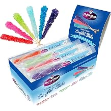 Roses Brands Rock Candy Crystal Sticks - 18 ct Candy Box - Assorted Flavors - No Fat, Gluten,or Allergens - Perfect Buffet Table Decors for Birthdays, Parties and Other Occasions