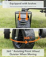 Vista 4 de CAMPERFECT Carro de playa con ruedas grandes – Carro todo terreno al aire libre para camping, deportes, compras – Carro plegable con mango ajustable