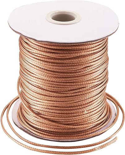 Vista 19 de Cheriswelry 90 yardas/rollo de 0.079 pulgadas, cordón encerado negro de poliéster coreano, joyería de cuentas, hilos para manualidades, cuerda