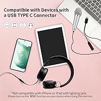 Vista 3 de Mini micrófono de karaoke USB C para teléfono Android, laptop, tabletas, pequeño micrófono ASMR para grabación de video de voz, canto, vlogging