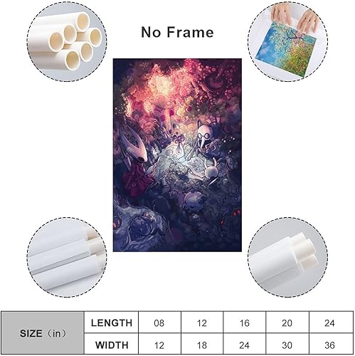 Miniatura 2 de SNKB Hollow Knight - Póster artístico en lienzo y arte para pared, diseño moderno de dormitorio familiar, 16 x 24 pulgadas (15.7 x 23.6 in)