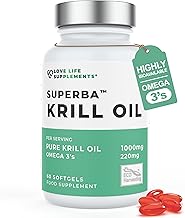Krill Oil Omega 3 Capsules High Strength 1000mg | Sustainably Fished in Antarctic | 60 Red Softgels | Joint Care Supplements | with Powerful Antioxidant Astaxanthin and Phospholipids for Absorption
