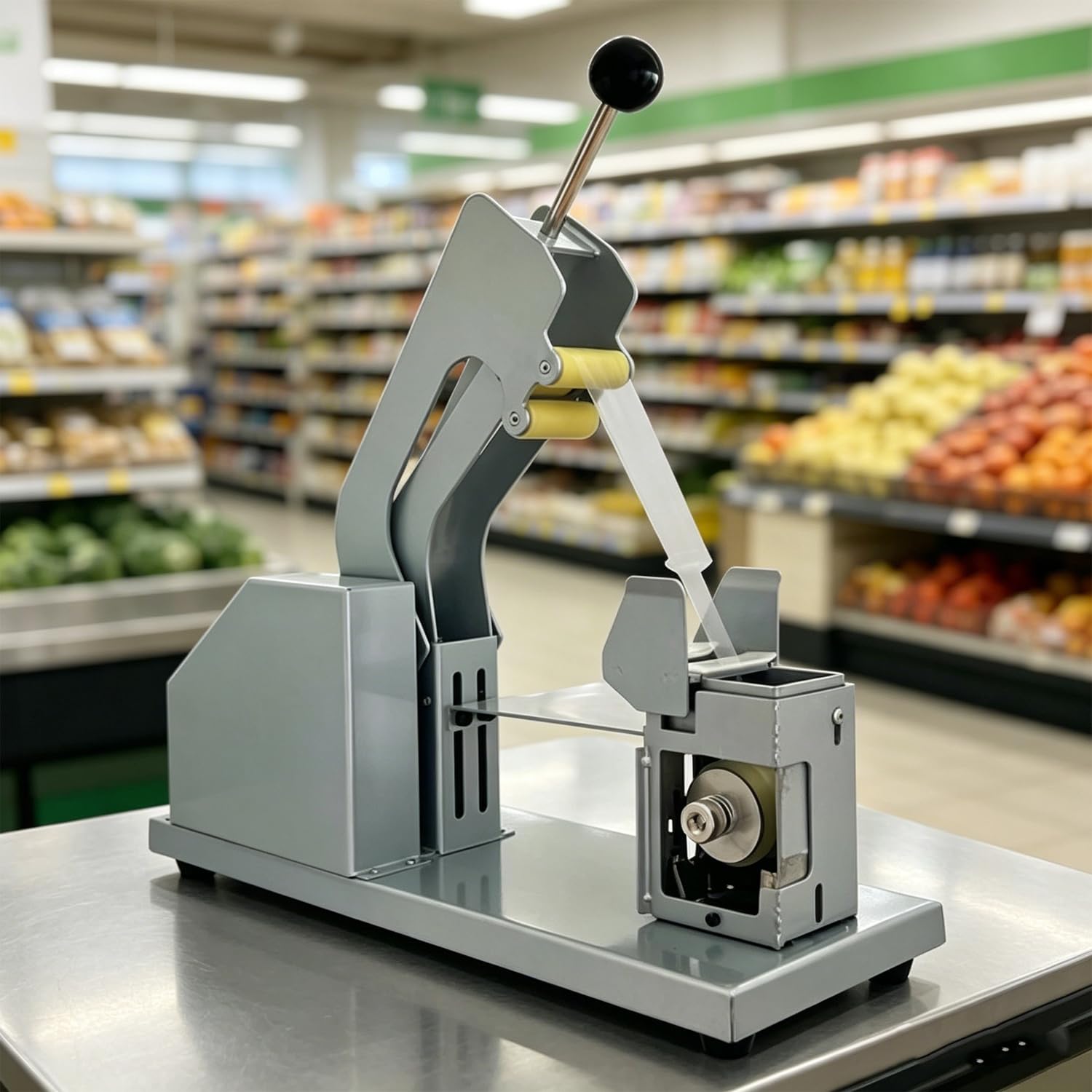 Machine de regroupement de légumes portable, semi-automatique avec serrage réglable, pour fixation de film PE et PVC – Idéal pour les petites entreprises et les marchés