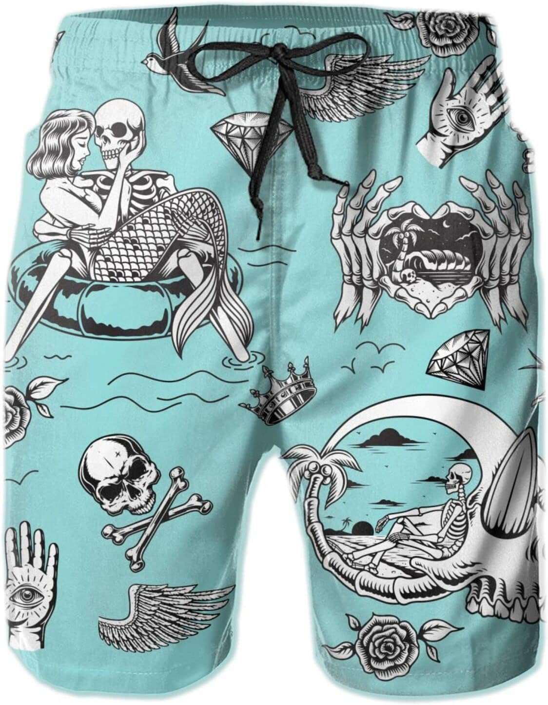 FREEHOTUMen's Swim Trunks Beach Board Shorts Quick Dry Swimwear Sports with Pockets