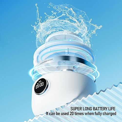 Miniatura 3 de Lavadora portátil, mini lavadora recargable de 10 W con lavado silencioso para ropa interior, ropa de bebé, viajes, campamento