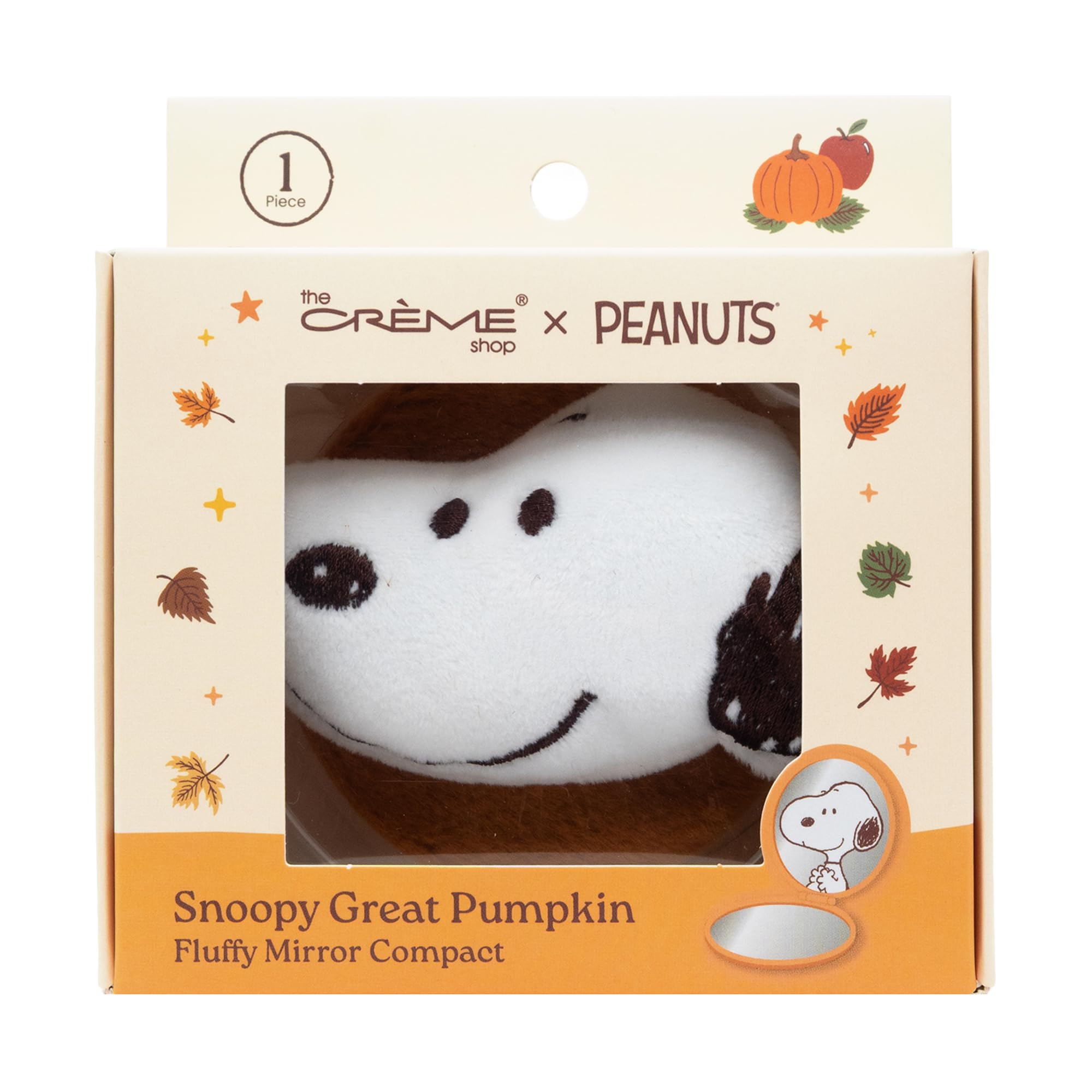 The Crème Shop x Peanuts Snoopy Fluffy Compact Mirror, Travel-Friendly