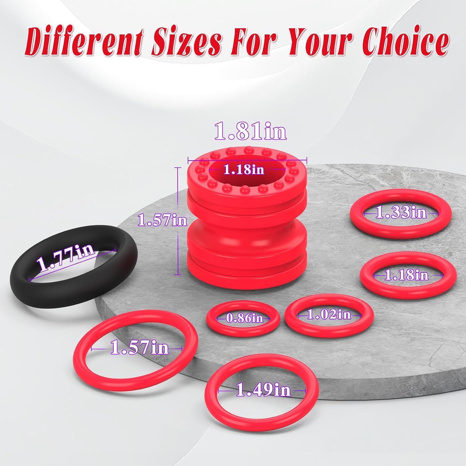 Cock Ring Penis Ring Testicle Stretcher Toys - Irlnccop Adult Sex Toys for Men with 8 Different Sizes, Silicone Male Sex Toys for Erection Enhancing, Ball Stretcher Ring with Dual Reinforcement