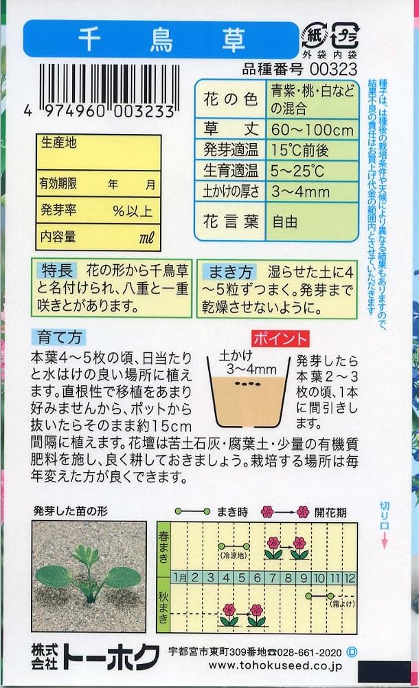 Amazon | 株式会社トーホク 千鳥草 00323 | 野菜