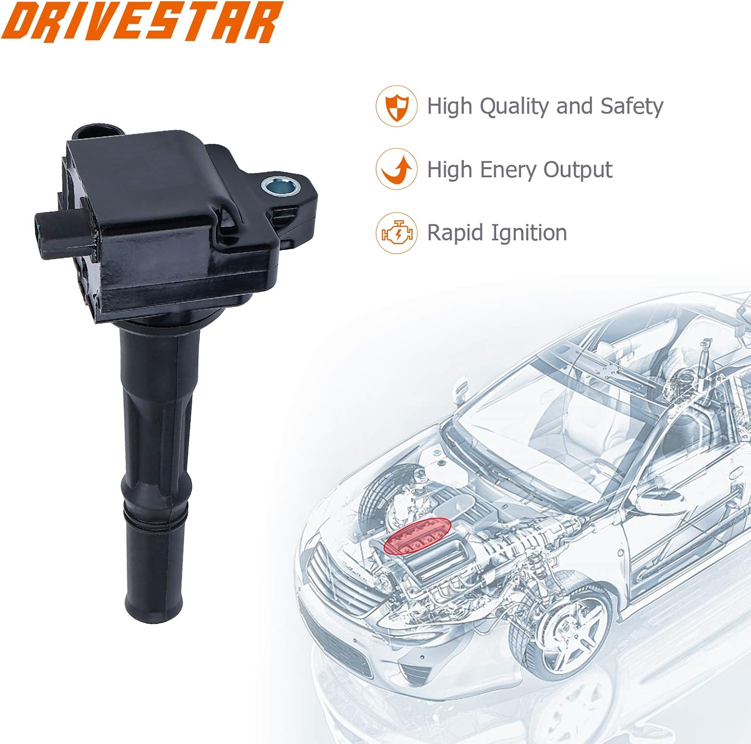 DRIVESTAR 3 Pack Ignition Coil Pack Compatible for Toyota 1995-2004 Tacoma 2000-2004 Tundra 1996-2002 4runner 1995-1998 T100 3.4L V6 Replace C1041 UF156 GN10184 5C1308 E679