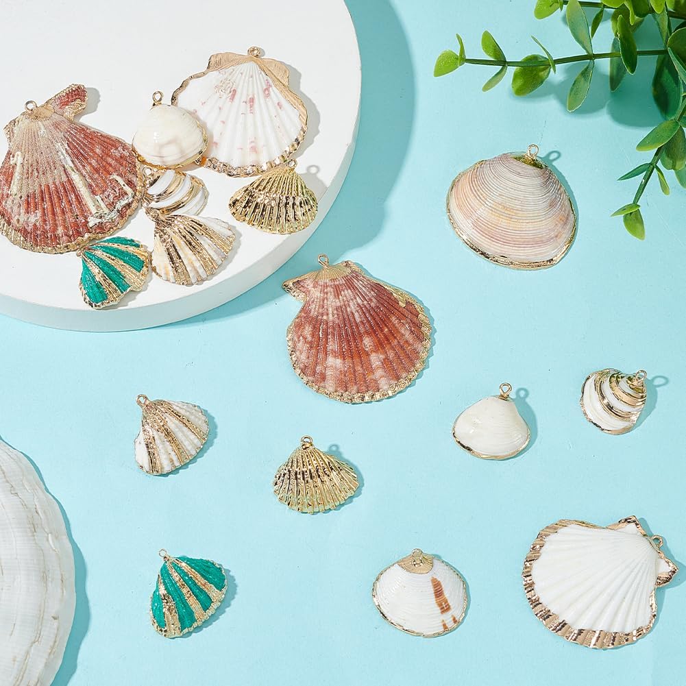 Natural Shell Pendants Scallop Pendants Dyed Beach Seashells Charms Ocean Sea Animal Pendant Charms for Jewelry Making - Image 6
