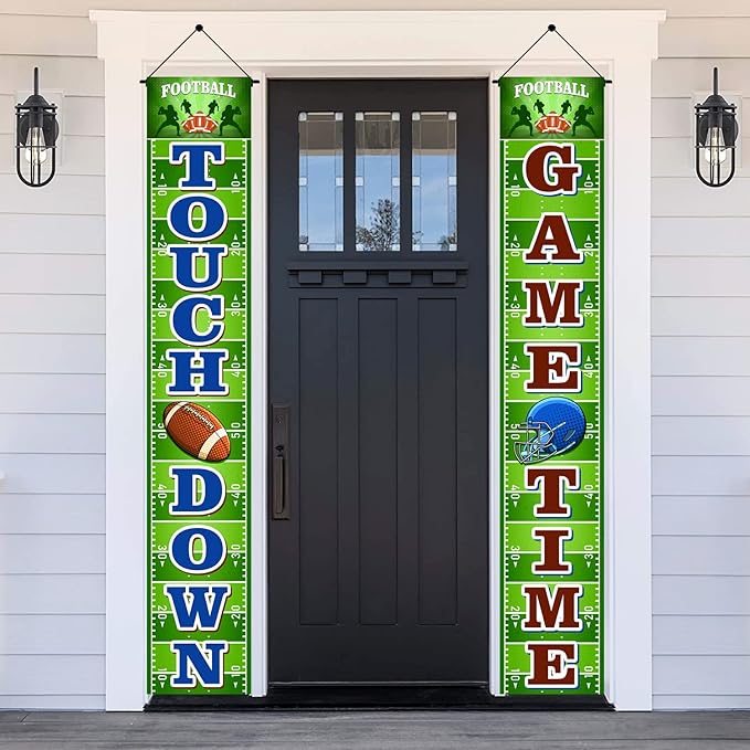 Amazon.com: Football Party Decorations Porch Banner, 71'' x 12 ...